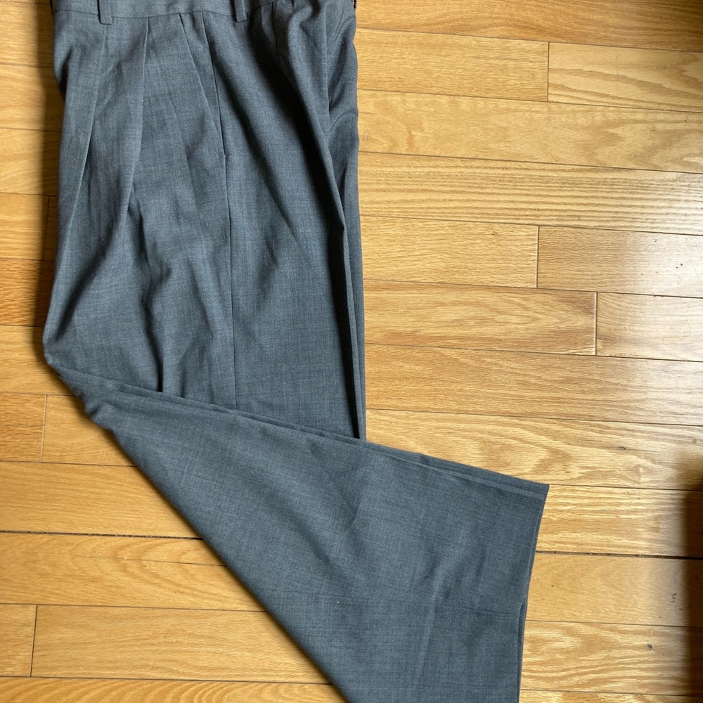 COS Gray Pleated Wide Trousers